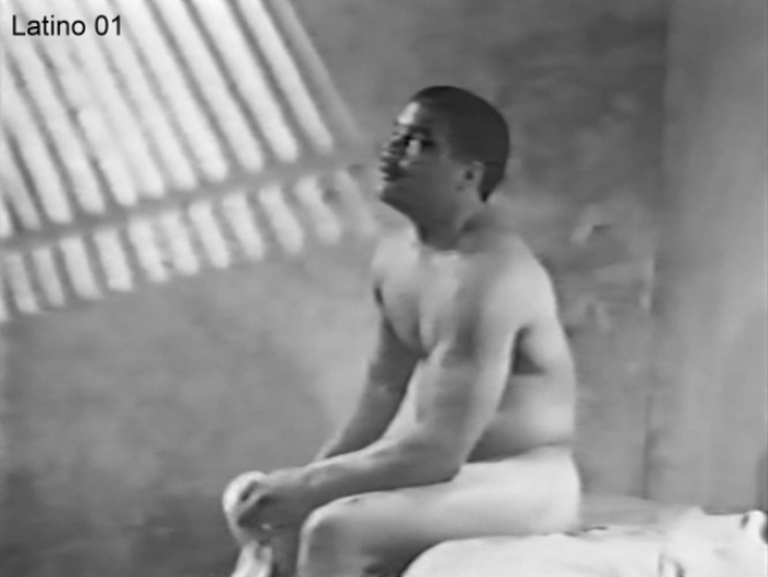 Latino-01 - a Naked Latino Prisoner has a very muscular body. (id1567)