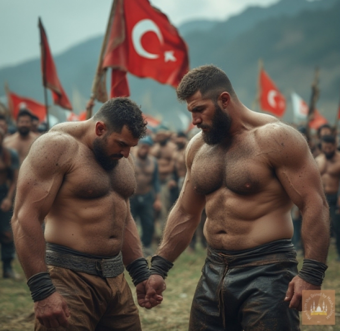 P****o Series 030 -  Naked Turkish Wrestler in heroic Poses. Part2