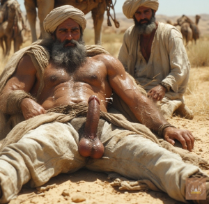 P****o Series 043 - Arab Camel Drivers meet in the Desert. Part1