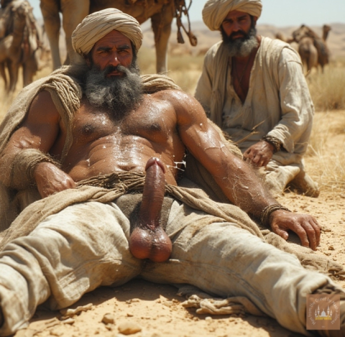 P****o Series 043 - Arab Camel Drivers meet in the Desert. Part1