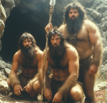 AI - P****o Series 058 - Naked Men in the Stone Age and their Cave. Part2