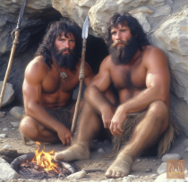 AI - P****o Series 059 - Naked Men in the Stone Age and their Cave. Part3