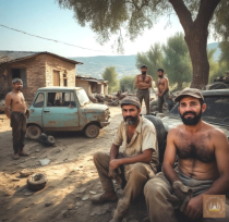 AI - P****o Series 067 - Turkish Workers in a car tire workshop. Part2