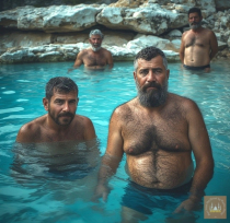 AI - P****o Series 069 - Turkish Farmers meet on Terasses of Pamukkale Part2