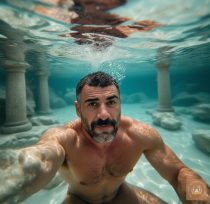 AI - P****o Series 070 - Turks swim and dive naked in Pammukkale. Part1