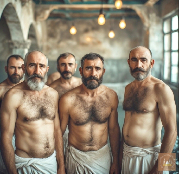 AI - P****o Series 074 - in a old turkish Bathhous anno 1935. Part2