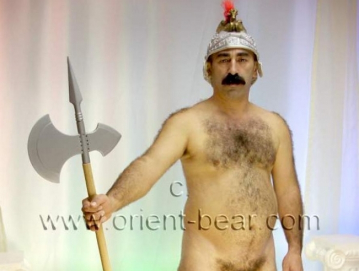 Hueseyin - a Hairy Older Turkish **** plays a naked Roman Centaur. (id296)