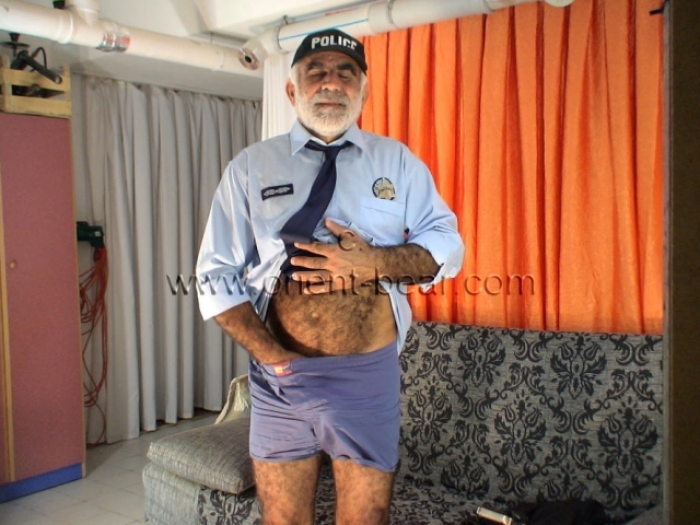 Ibrahim M. - a Hairy Turkish Older Silver Daddy as Police Officer. (id526)