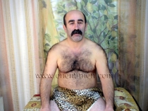 Hueseyin - a Naked Older Turkish **** with a very hairy Body and a big Mustache jerks off. (id106)