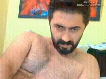 Guenay - a horny Naked Hairy Turk with a horny long **** while wanking in front of his Computer in a Tutkish **** Video. (id1211)