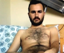 Baran B. - a horny Naked Hairy Turk with a **** big **** in a Webcam Turkish **** Video. (id1395)