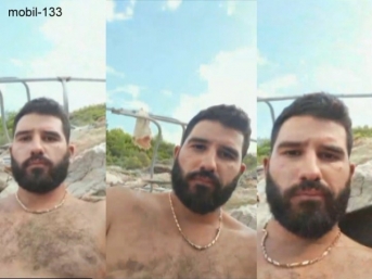 Mobil-133 - a totally Naked Hairy Turk jerks off on the beach in a Turkish Outdoor **** Video. (id1610)