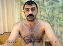 Tufan - a Hairy Naked Kurdish Man with a rock hard **** shoots his Cum to the Chest. (id333)