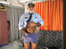 Ibrahim M. - a very Hairy Turkish Older Silver Daddy as a Police Officer. (id526)