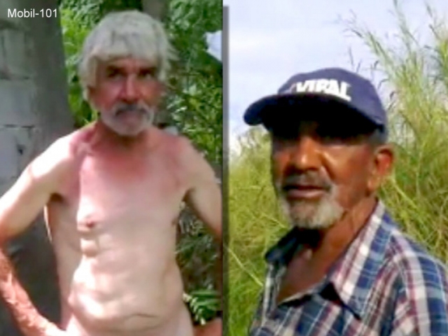 two older Bulgarian Turkish farmers jerk off each other on the field. They wank themselves gegeseitig, one jerks the other's tail and filming it. The video is very amateurish and it wob**** a lot. The first older Turkish man has a short thick **** and is half naked, the other a long thin **** and stands naked in the reeds. Both have a bush. Mobil-101 - here are two older Turkish farmers to see each other jerking off.